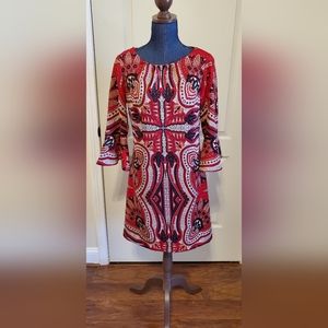 Red Bell sleeve mini dress